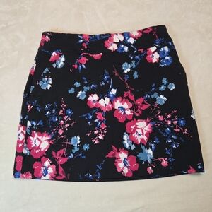 RW&CO. Black Floral Mini Skirt